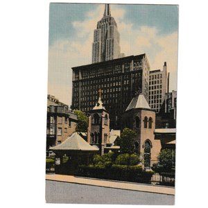 1940-50s Vintage Linen Post Card The Church Around the Corner New York City